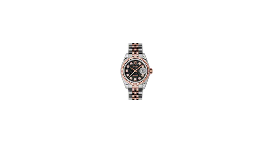 Rolex Lady-Datejust 26 179171-BLKJDJ Black Jubilee Diamond Fluted Rose Gold Stainless Steel Jubilee - BRAND NEW