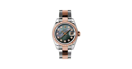 Rolex Lady-Datejust 26 179171-BMPRFO Dark Mother of Pearl Diamond Fluted Rose Gold Stainless Steel Oyster - BRAND NEW