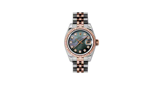 Rolex Lady-Datejust 26 179171-DMOPDJ Dark Mother of Pearl Diamond Fluted Rose Gold Stainless Steel Jubilee - BRAND NEW