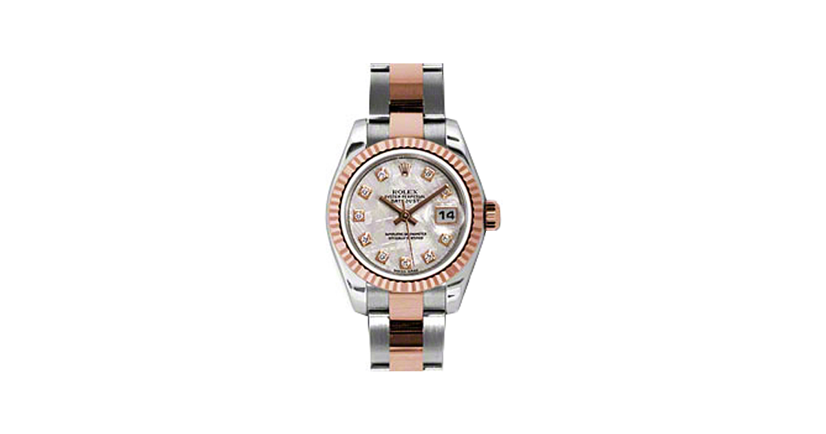 Rolex Lady-Datejust 26 179171-METDO Meteorite Diamond Fluted Rose Gold Stainless Steel Oyster - BRAND NEW