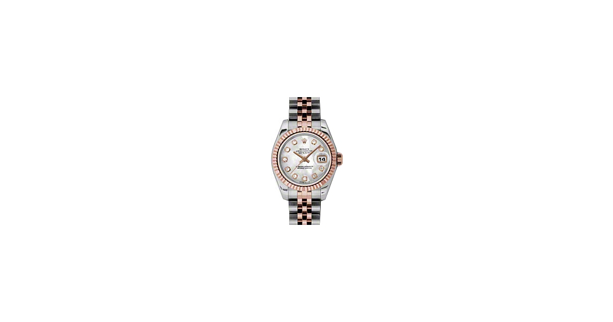 Rolex Lady-Datejust 26 179171-MOPDJ White Mother of Pearl Diamond Fluted Rose Gold Stainless Steel Jubilee - BRAND NEW