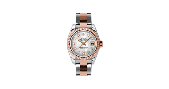 Rolex Lady-Datejust 26 179171-MOPDO White Mother of Pearl Diamond Fluted Rose Gold Stainless Steel Oyster - BRAND NEW