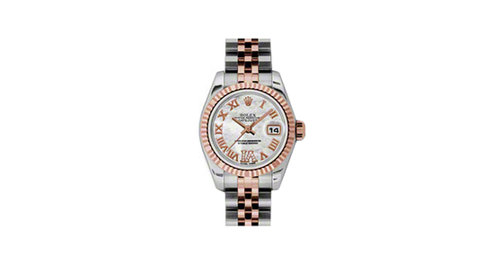 Rolex Lady-Datejust 26 179171-MOPDRJ White Mother of Pearl Roman Diamond VI Fluted Rose Gold Stainless Steel Jubilee - BRAND NEW