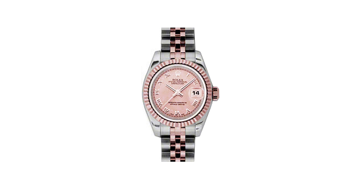 Rolex Lady-Datejust 26 179171-PCHRJ Pink Champagne Roman Fluted Rose Gold Stainless Steel Jubilee - BRAND NEW