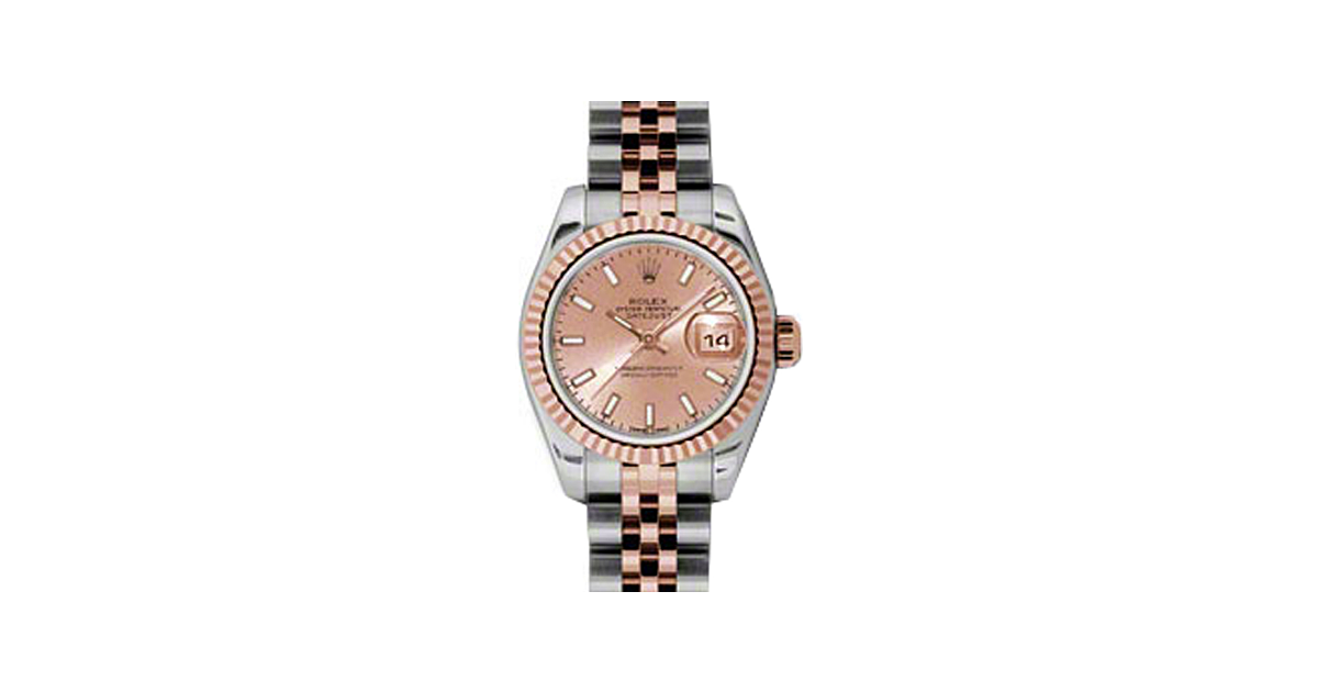 Rolex Lady-Datejust 26 179171-PCHSJ Pink Champagne Index Fluted Rose Gold Stainless Steel Jubilee - BRAND NEW
