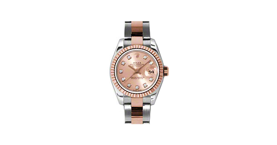 Rolex Lady-Datejust 26 179171-PNKDO Pink Diamond Fluted Rose Gold Stainless Steel Oyster - BRAND NEW