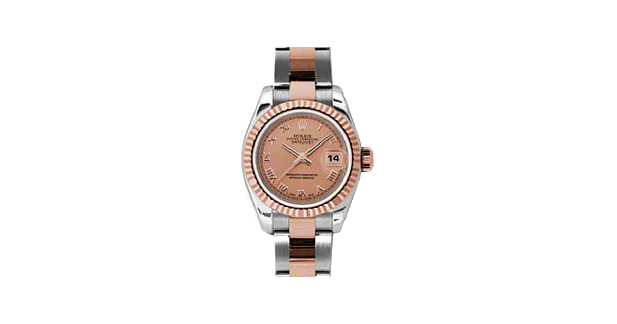 Rolex Lady-Datejust 26 179171-PNKRO Pink Roman Fluted Rose Gold Stainless Steel Oyster - BRAND NEW