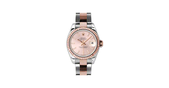 Rolex Lady-Datejust 26 179171-PNKSO Pink Index Fluted Rose Gold Stainless Steel Oyster - BRAND NEW