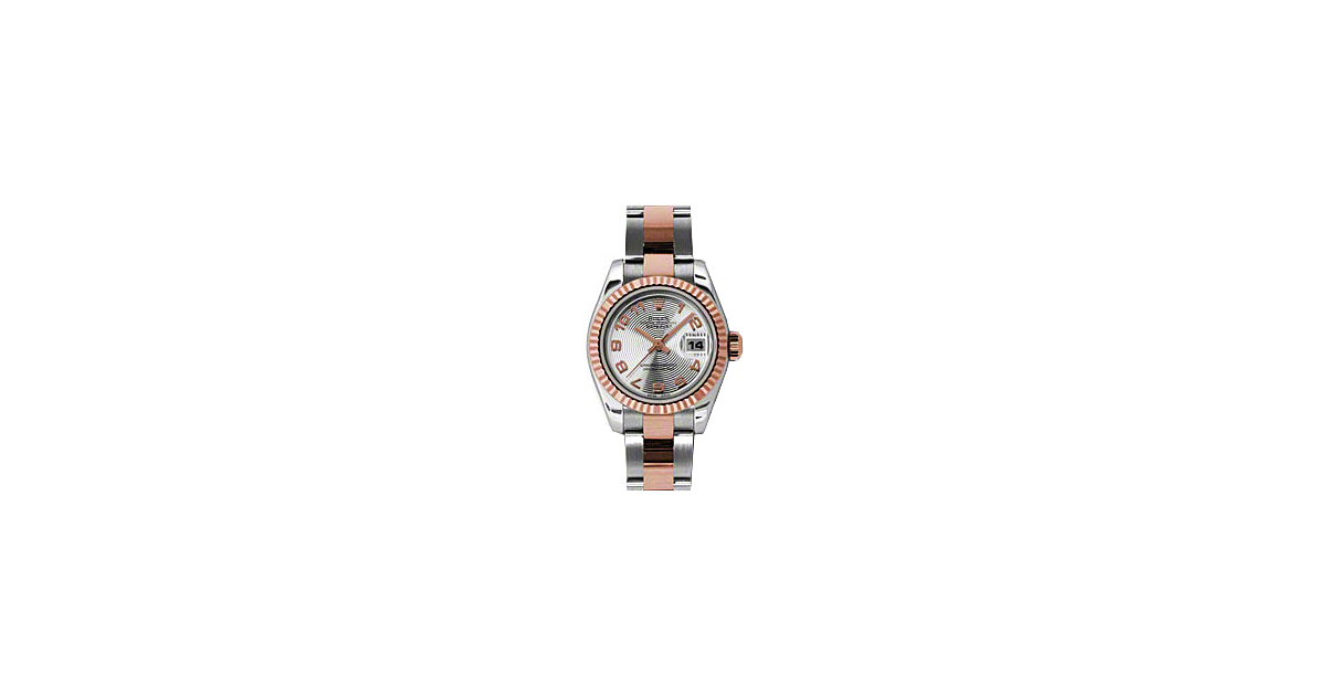 Rolex Lady-Datejust 26 179171-SLVAO Silver Concentric Circle Arabic Fluted Rose Gold Stainless Steel Oyster - BRAND NEW