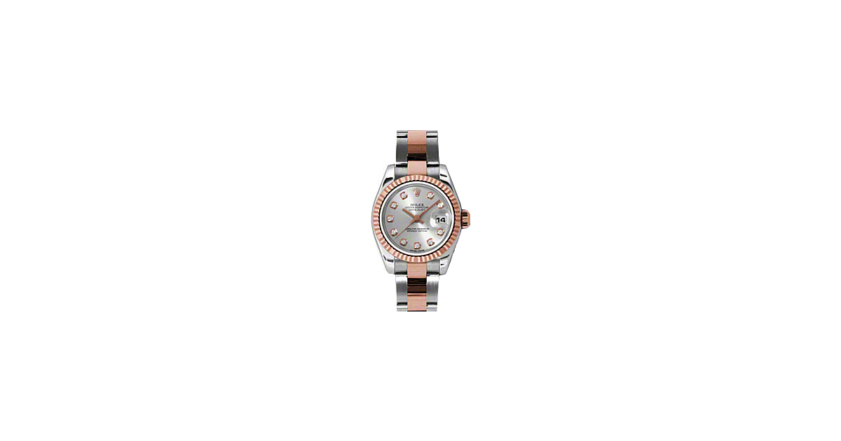 Rolex Lady-Datejust 26 179171-SLVDO Silver Diamond Fluted Rose Gold Stainless Steel Oyster - BRAND NEW