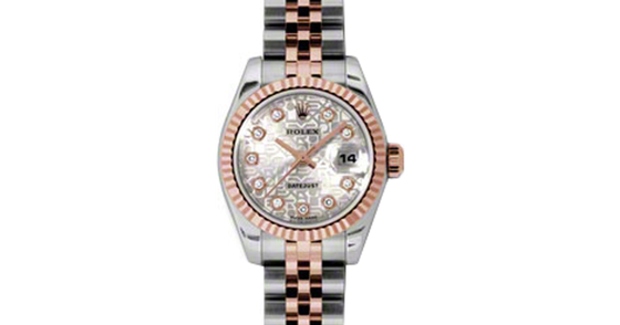 Rolex Lady-Datejust 26 179171-SLVJDJ Silver Jubilee Diamond Fluted Rose Gold Stainless Steel Jubilee - BRAND NEW