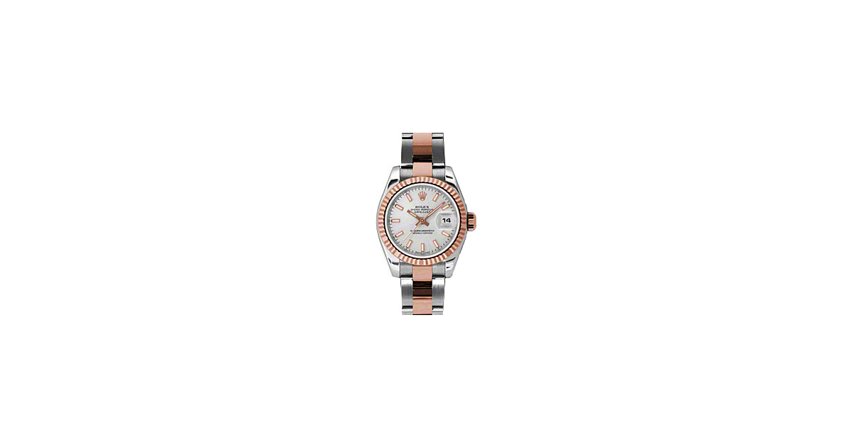 Rolex Lady-Datejust 26 179171-SLVSO Silver Index Fluted Rose Gold Stainless Steel Oyster - BRAND NEW