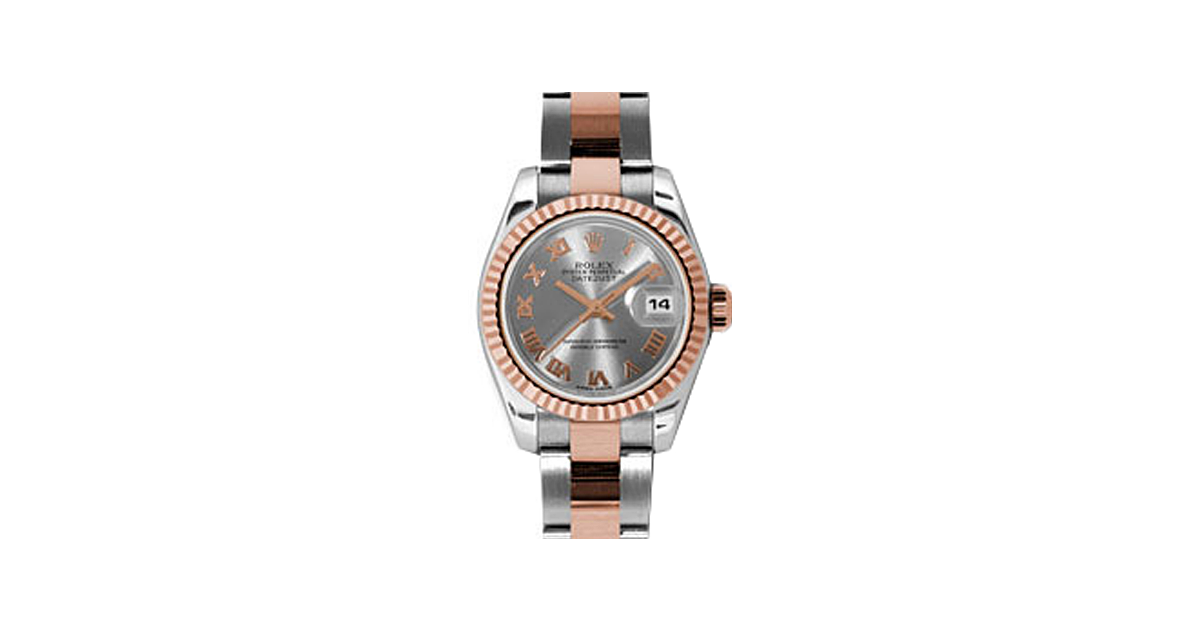 Rolex Lady-Datejust 26 179171-STLRO Steel Roman Fluted Rose Gold Stainless Steel Oyster - BRAND NEW