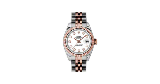 Rolex Lady-Datejust 26 179171-WHTDJ White Diamond Fluted Rose Gold Stainless Steel Jubilee - BRAND NEW