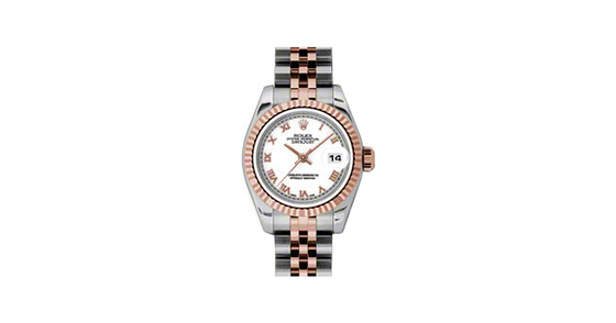 Rolex Lady-Datejust 26 179171-WHTRJ White Roman Fluted Rose Gold Stainless Steel Jubilee - BRAND NEW