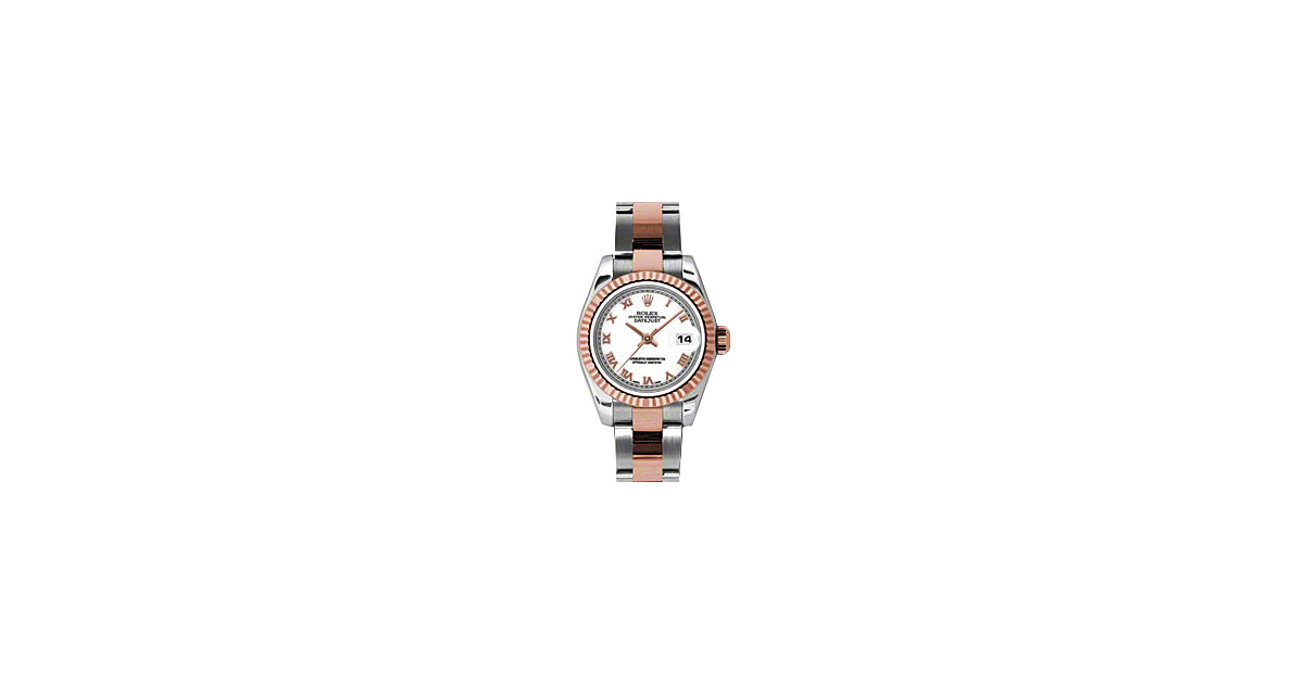 Rolex Lady-Datejust 26 179171-WHTRO White Roman Fluted Rose Gold Stainless Steel Oyster - BRAND NEW