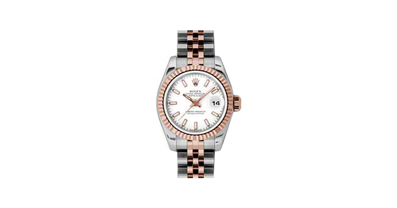 Rolex Lady-Datejust 26 179171-WHTSJ White Index Fluted Rose Gold Stainless Steel Jubilee - BRAND NEW
