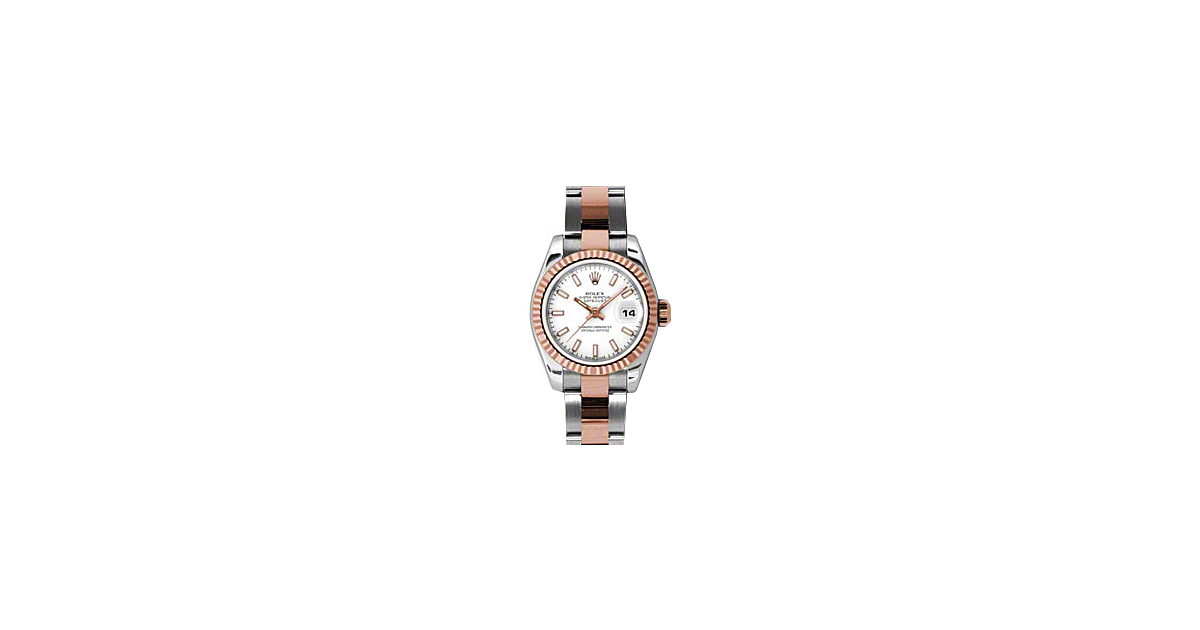 Rolex Lady-Datejust 26 179171-WHTSO White Index Fluted Rose Gold Stainless Steel Oyster - BRAND NEW