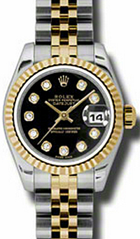 Rolex Lady-Datejust 26 26 mm 179173-BLKDFJ Steel/Yellow Gold Black