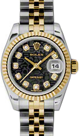 Rolex Lady-Datejust 26 26 mm 179173-BLKJDJ Steel/Yellow Gold Black