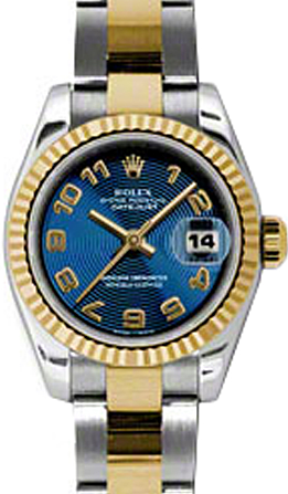 Rolex Lady-Datejust 26 26 mm 179173-BLUCAO Steel/Yellow Gold Blue