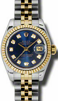Rolex Lady-Datejust 26 26 mm 179173-BLUDFJ Steel/Yellow Gold Blue