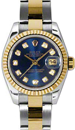 Rolex Lady-Datejust 26 26 mm 179173-BLUDO Steel/Yellow Gold Blue