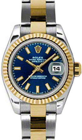 Rolex Lady-Datejust 26 26 mm 179173-BLUSO Steel/Yellow Gold Blue