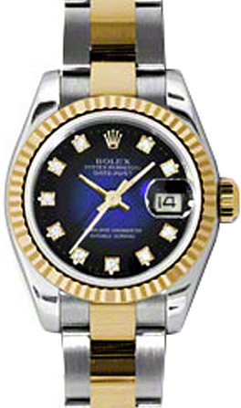 Rolex Lady-Datejust 26 26 mm 179173-BLVGDO Steel/Yellow Gold Blue