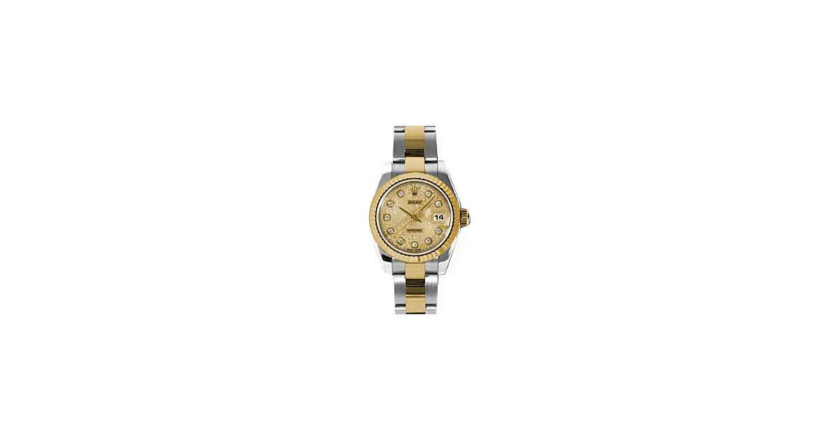 Rolex Lady-Datejust 26 179173-CHPJDO Champagne Jubilee Diamond Fluted Yellow Gold Stainless Steel Oyster