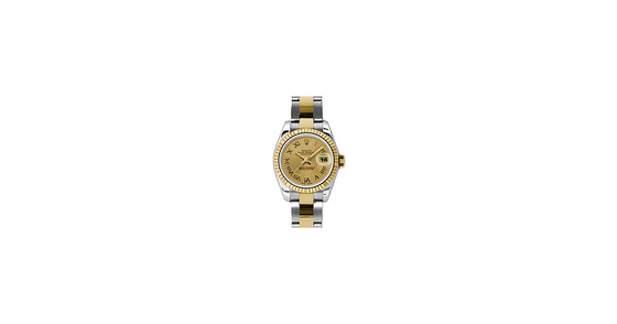 Rolex Lady-Datejust 26 179173-CHPSBO Champagne Sunbeam Roman Fluted Yellow Gold Stainless Steel Oyster