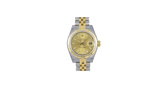 Rolex Lady-Datejust 26 179173-CHPSJ Champagne Index Fluted Yellow Gold Stainless Steel Jubilee