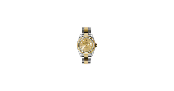 Rolex Lady-Datejust 26 179173-CHPSO Champagne Index Fluted Yellow Gold Stainless Steel Oyster
