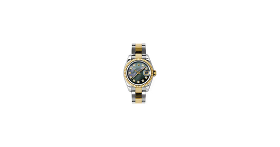 Rolex Lady-Datejust 26 179173-DMOPDO Dark Mother of Pearl Diamond Fluted Yellow Gold Stainless Steel Oyster