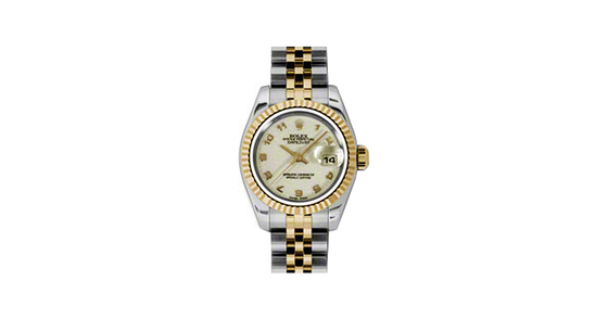 Rolex Lady-Datejust 26 179173-IVRJAJ Ivory Jubilee Arabic Fluted Yellow Gold Stainless Steel Jubilee