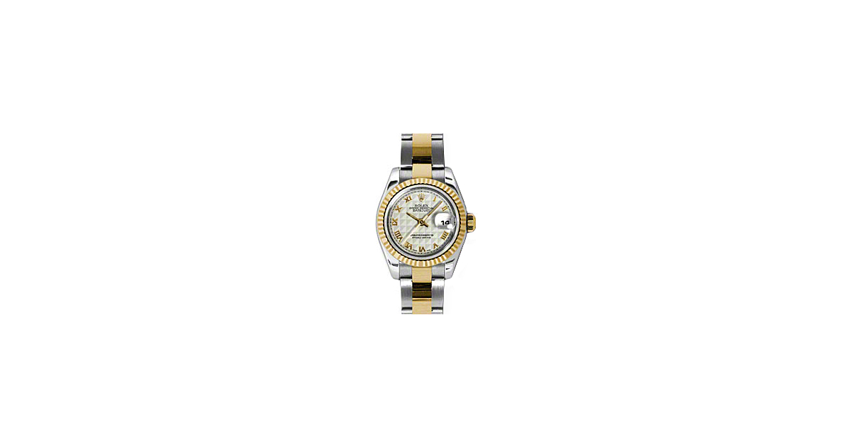 Rolex Lady-Datejust 26 179173-IVRPRO Ivory Pyramid Roman Fluted Yellow Gold Stainless Steel Oyster