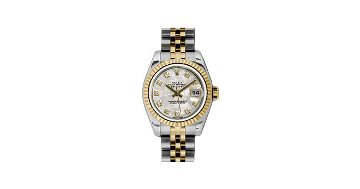Rolex Lady-Datejust 26 179173-METDJ Meteorite Diamond Fluted Yellow Gold Stainless Steel Jubilee