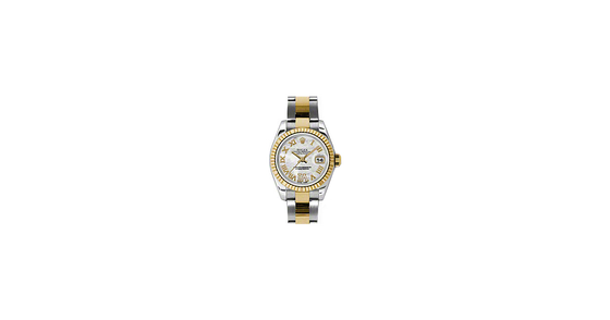 Rolex Lady-Datejust 26 179173-MOPRDRO White Mother of Pearl Roman Diamond VI Fluted Yellow Gold Stainless Steel Oyster