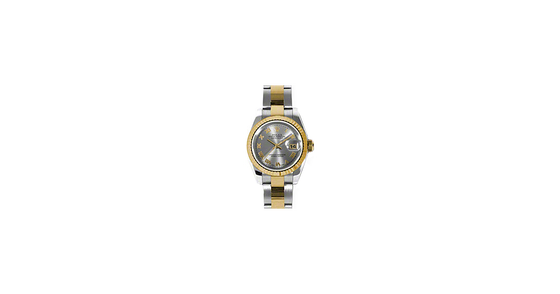 Rolex Lady-Datejust 26 179173-SGRYRO Slate Grey Roman Fluted Yellow Gold Stainless Steel Oyster