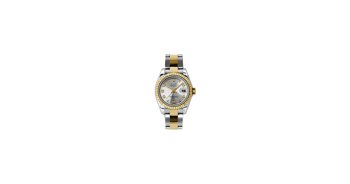 Rolex Lady-Datejust 26 179173-SLVCAO Silver Concentric Circle Arabic Fluted Yellow Gold Stainless Steel Oyster