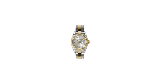 Rolex Lady-Datejust 26 179173-SLVDO Silver Diamond Fluted Yellow Gold Stainless Steel Oyster