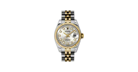Rolex Lady-Datejust 26 179173-SLVJDJ Silver Jubilee Diamond Fluted Yellow Gold Stainless Steel Jubilee