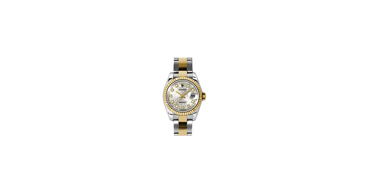 Rolex Lady-Datejust 26 179173-SLVJDO Silver Jubilee Diamond Fluted Yellow Gold Stainless Steel Oyster