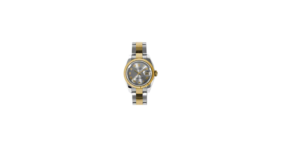 Rolex Lady-Datejust 26 179173-SLVRO Silver Roman Fluted Yellow Gold Stainless Steel Oyster