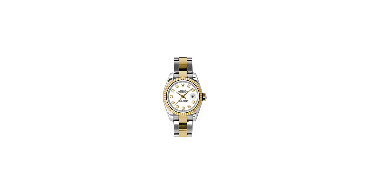 Rolex Lady-Datejust 26 179173-WHTDO White Diamond Fluted Yellow Gold Stainless Steel Oyster