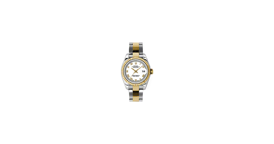 Rolex Lady-Datejust 26 179173-WHTRO White Roman Fluted Yellow Gold Stainless Steel Oyster