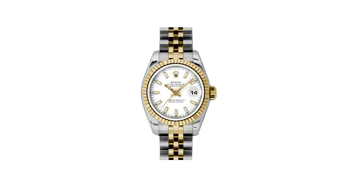 Rolex Lady-Datejust 26 179173-WHTSJ White Index Fluted Yellow Gold Stainless Steel Jubilee - BRAND NEW