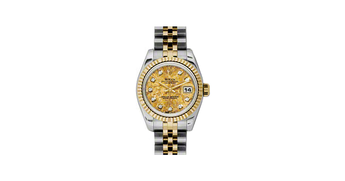 Rolex Lady-Datejust 26 179173-YGCDJ Yellow Gold Crystal Diamond Fluted Yellow Gold Stainless Steel Jubilee