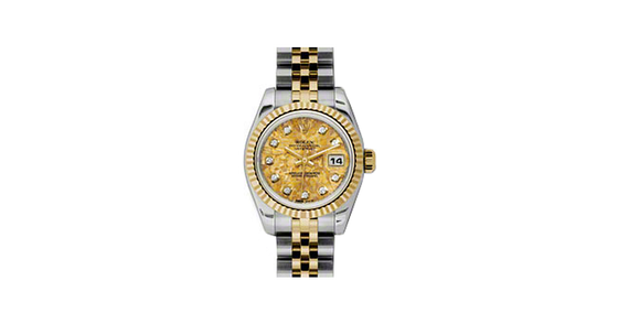 Rolex Lady-Datejust 26 179173-YGCDJ Yellow Gold Crystal Diamond Fluted Yellow Gold Stainless Steel Jubilee