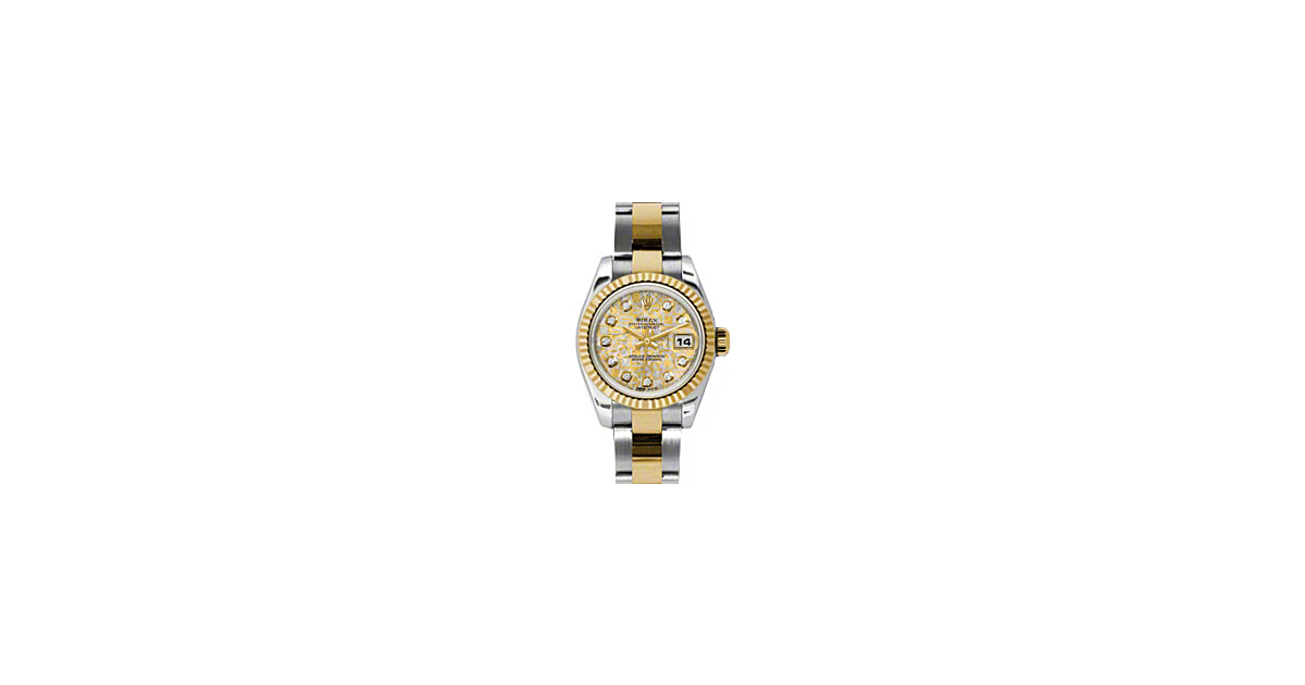 Rolex Lady-Datejust 26 179173-YGGJCDO Yellow Gold & Grey Jubilee Crystal Dial with Diamonds Fluted Yellow Gold Stainless Steel Oyster